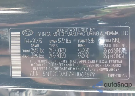 2023 Hyundai Santa Cruz Night z USA, uszkodzony, nr VIN 5NTJCDAF7PH063679